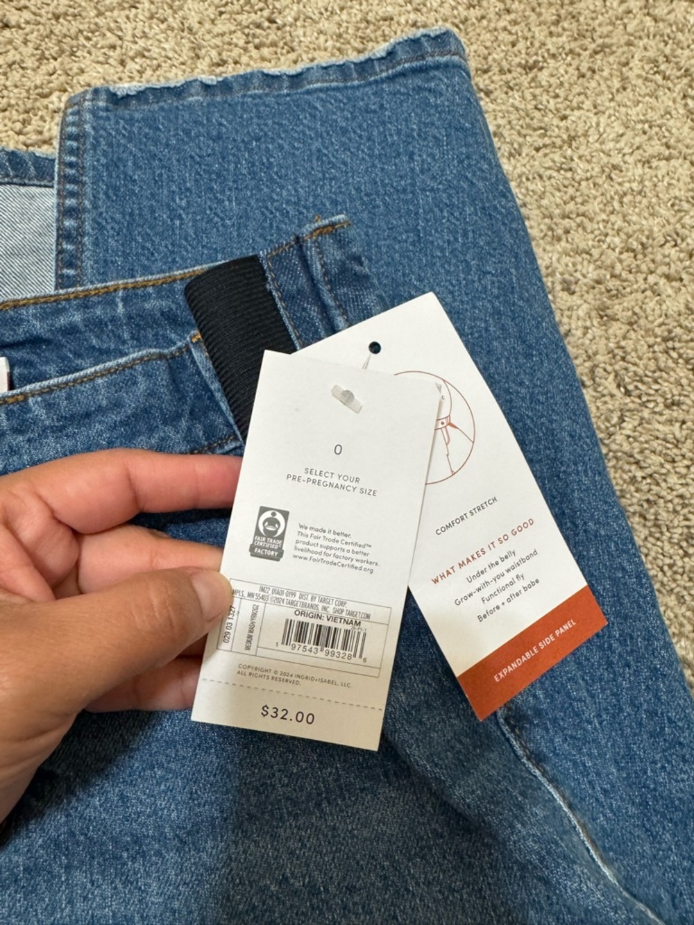 Isabel Maternity by Ingrid & Isabel Denim Midi Skirt Size 0 NWT - Picture 13 of 13